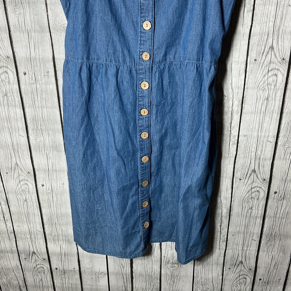Maurices Chambray Button Front Mini Pocket Dress … - image 4